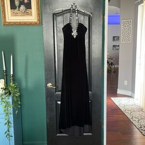 Black velour dress